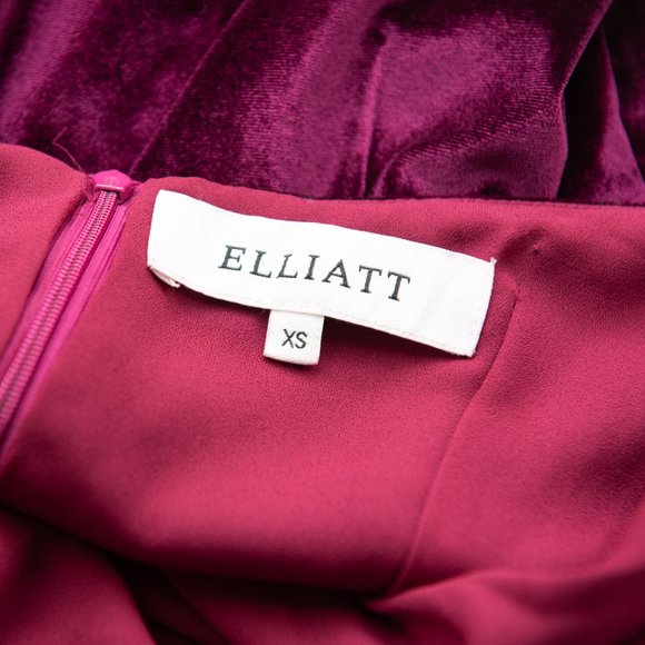 Elliatt Velvet Camo Dress Mini Cocktail Hi Low Sleeveless Burgundy Size XS - Picture 4 of 8